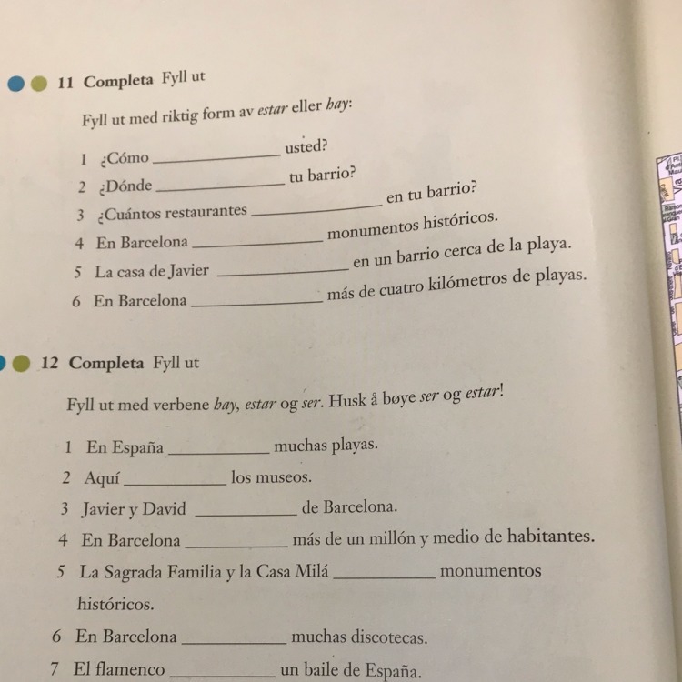 I need help with Spanish homework. Translation of task: 11. Fill out with the correct-example-1