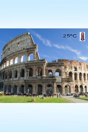 Which weather description best matches the image? A. La temperatura en Roma es agradable-example-1