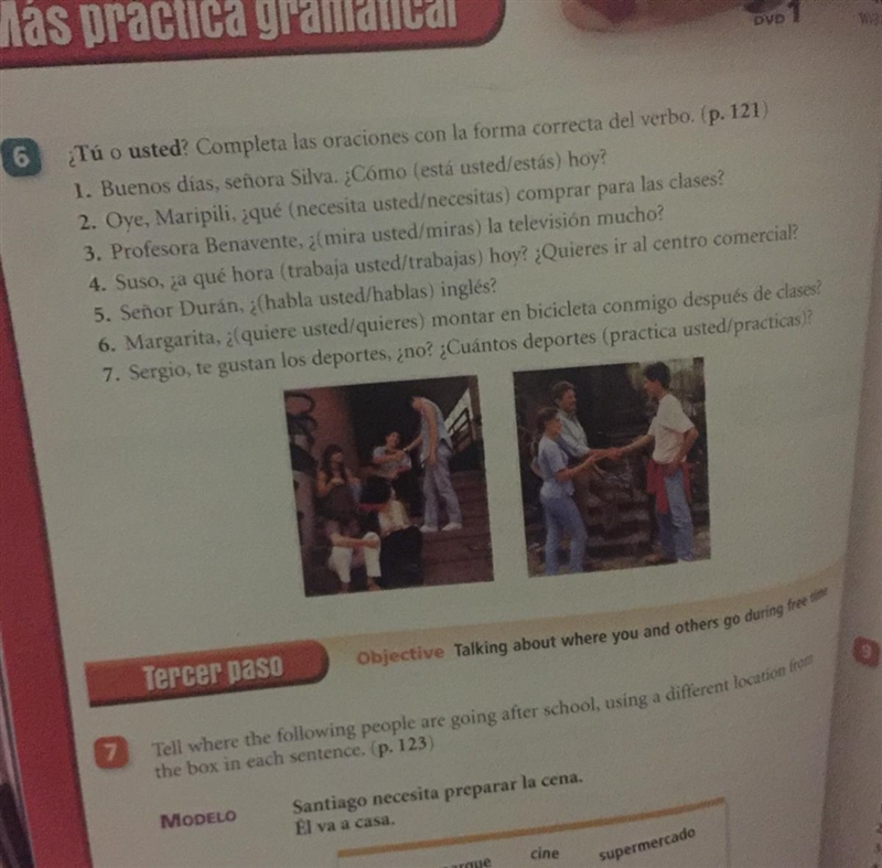 ¡Ven conmigao! Asap!!! Please help me do 4 5 and 6 all i don’t understand it-example-1