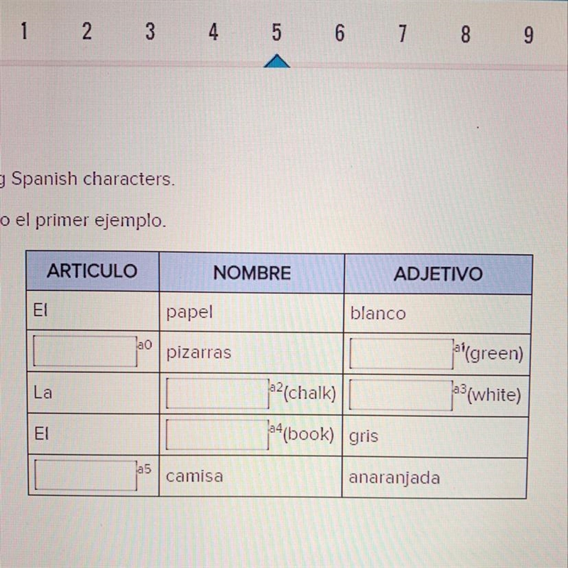 Completa la tabla siguiendo el primer ejemplo.-example-1