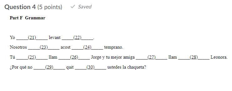 30 POINTS SPANISH HELP. FILL IN ALL THE BLANKS WITH THE CORRECT GRAMMAR TERMS-example-1