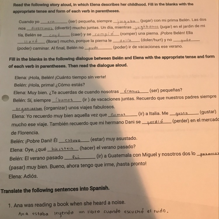 Can you make sure this is all correct? spanish 2 semester 2-example-1