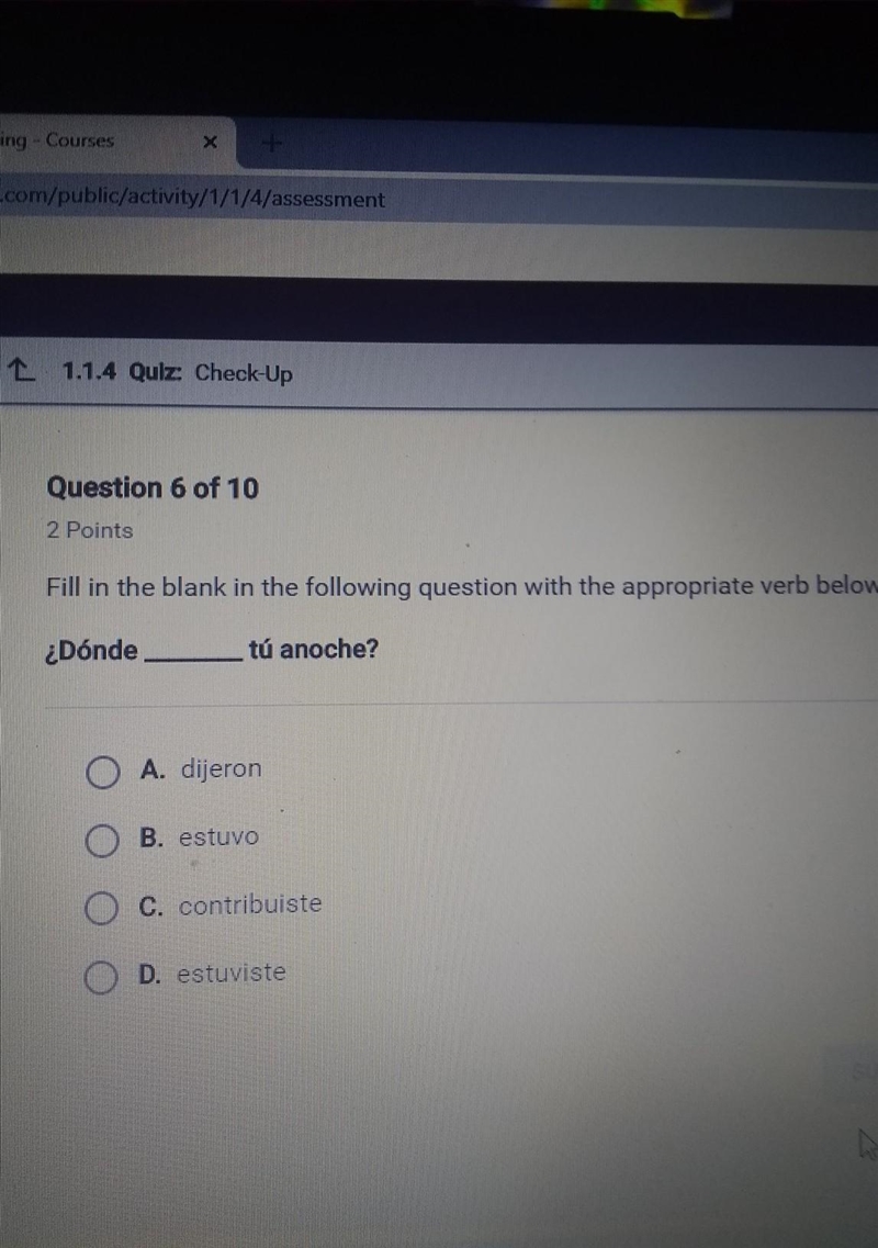 ¿Dónde tú anoche? Anyone know the answer ​-example-1