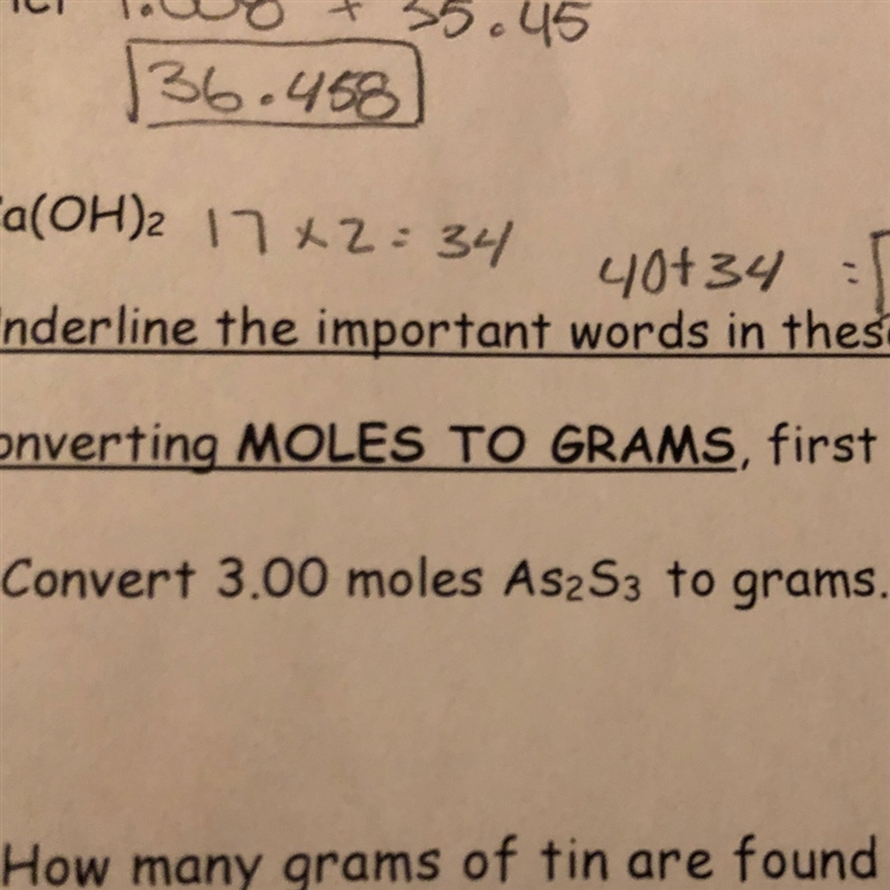 Convert 3.00 miles As2S3 to grams-example-1