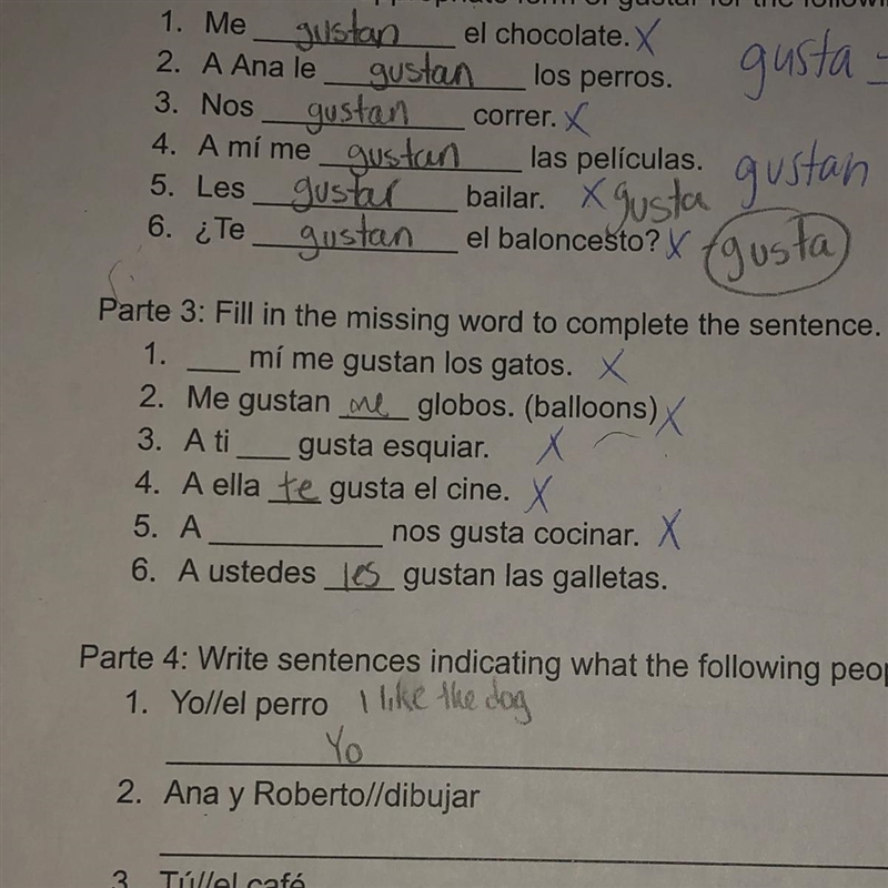 CAN SOMEONE PLZ HELP SPANISH PARTE 3-example-1