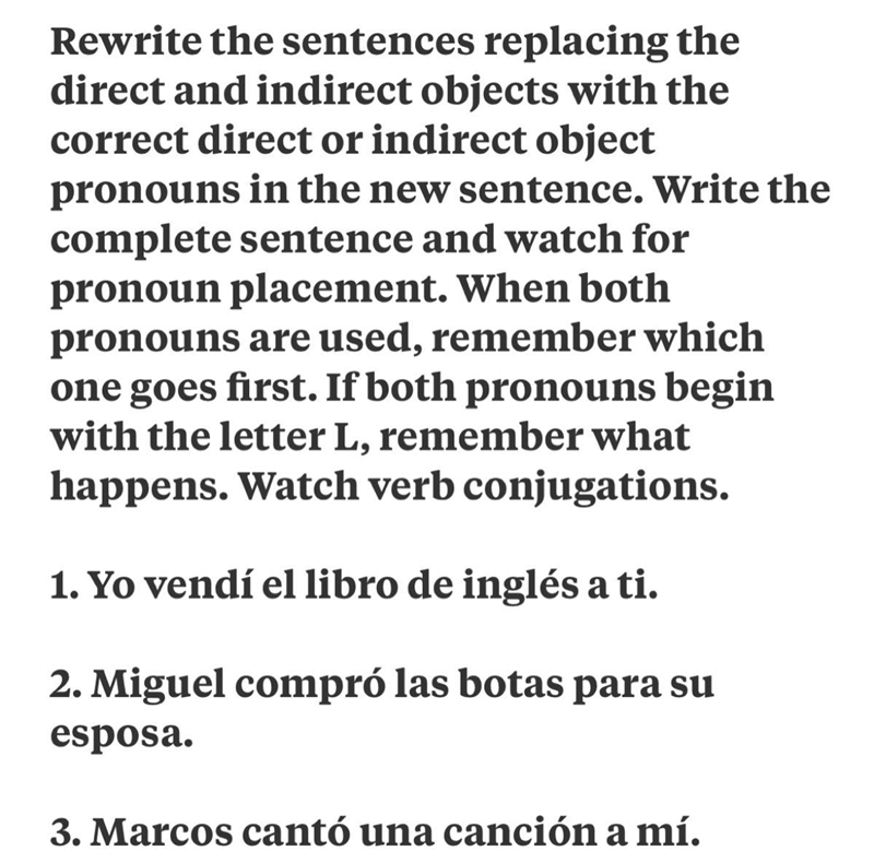 4) 4. Escribimos una carta a la profesora. 5) Mi madre cocinó una paella para nosotros-example-1