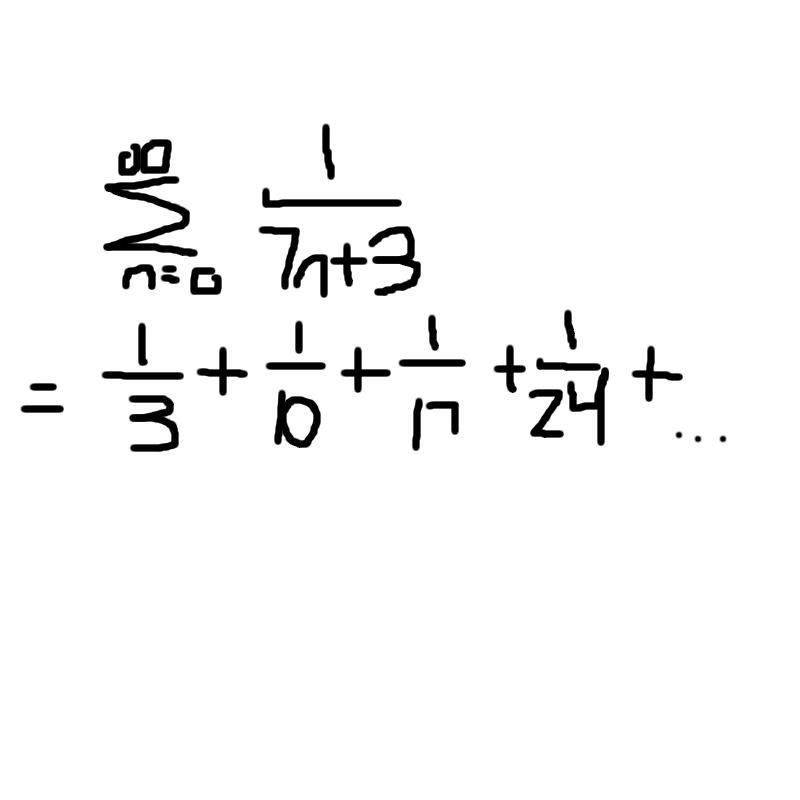 Could use some help : ) Why does the series starting from n = 0 going to infinity-example-1