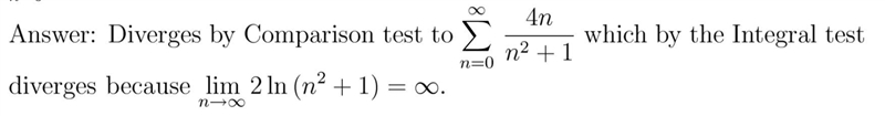 Could use some help : ) Why does the series starting from n = 0 going to infinity-example-1