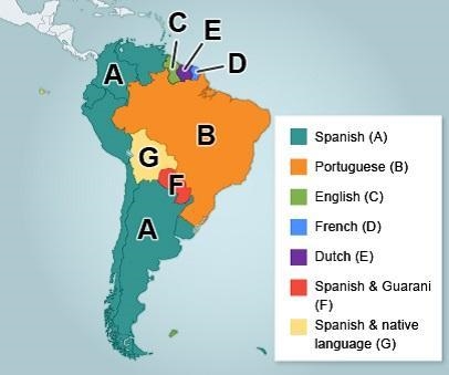 Which languages are spoken throughout the largest areas? Select two options. Dutch-example-1