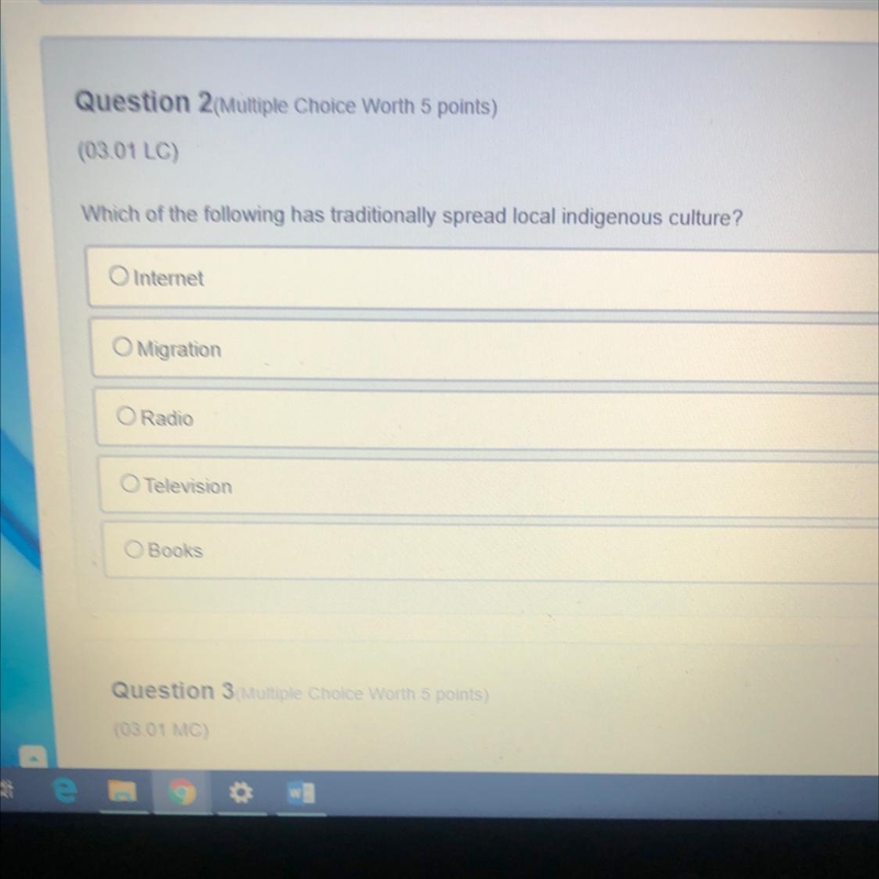 Question 2(Multiple Choice Worth 5 points) (03.01 LC) Which of the following has traditionally-example-1