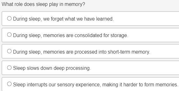 What role does sleep play in memory?-example-1