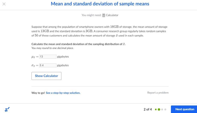 Suppose that among the population of smartphone owners with 16\text{GB}16GB16, start-example-1