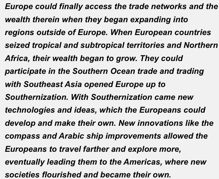 What allowed Europe to finally access the trade networks and wealth therein discussed-example-1