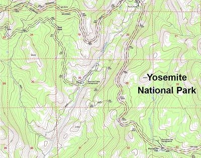 Examine the map. Then answer the question that follows. A map titled Yosemite National-example-1