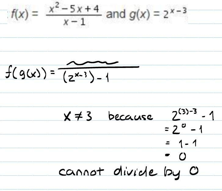 Let f(x) = x^2 - 5x +4 / x-1-example-1