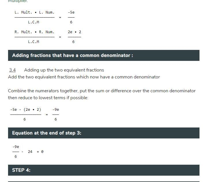 -5/6e-2/3e=24 Ik the answer is -16 cuz i guessed but now I gotta show my work...-example-3