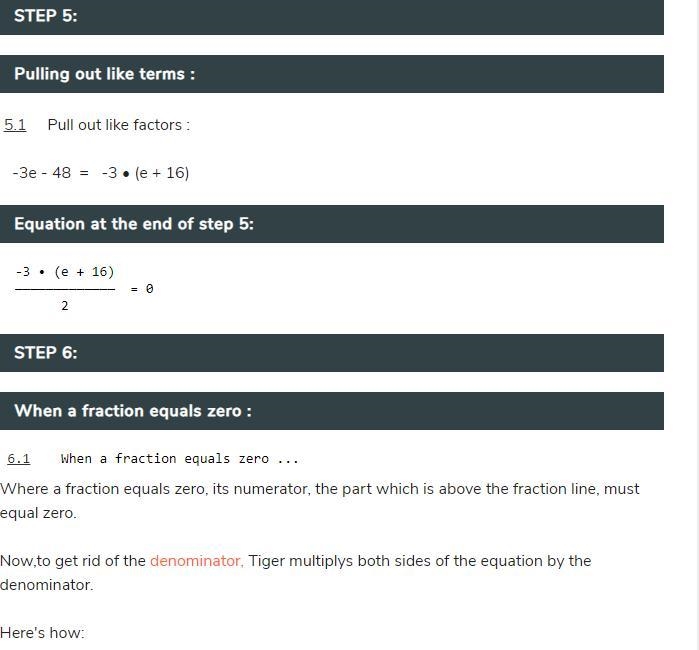 -5/6e-2/3e=24 Ik the answer is -16 cuz i guessed but now I gotta show my work...-example-5