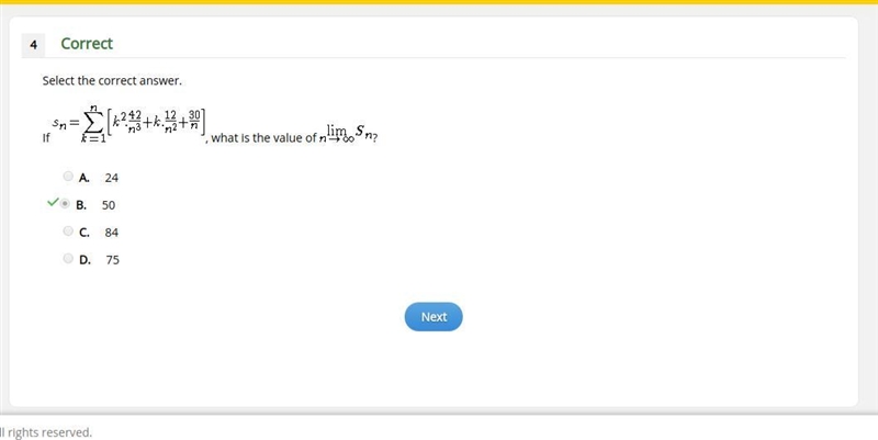 Need help ASAP: AP Cal What’s the value as lim n approaches infinity ^Sn?-example-1