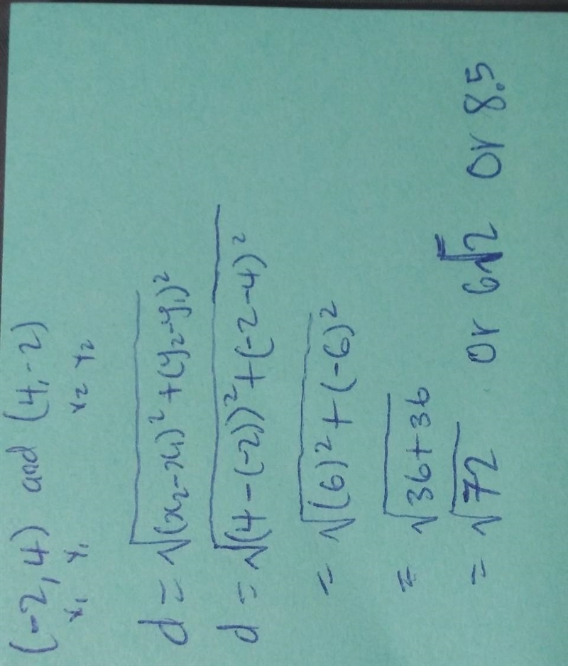 16. Find the distance between the points shown in the coordinate plane.-example-1