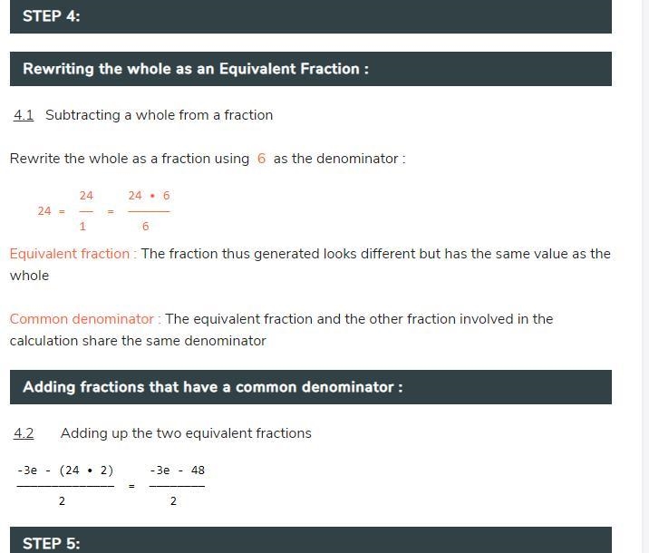 -5/6e-2/3e=24 Ik the answer is -16 cuz i guessed but now I gotta show my work...-example-4