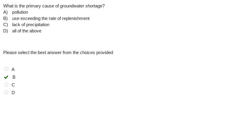 What is the primary cause of groundwater shortage-example-1