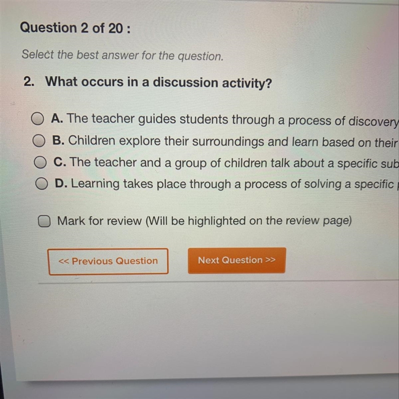 What occurs in a discussion activity-example-1