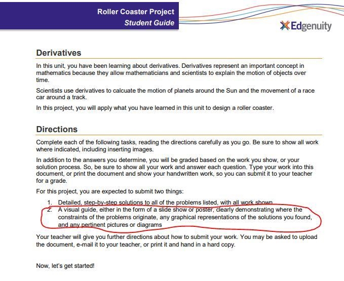 Roller coaster curve. I need some help with the part in red. I'm not really sure what-example-1