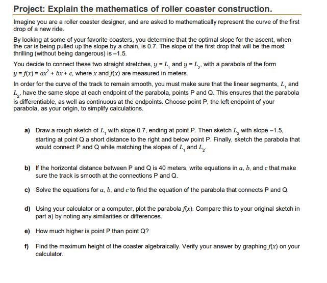 Roller coaster curve. I need some help with the part in red. I'm not really sure what-example-2