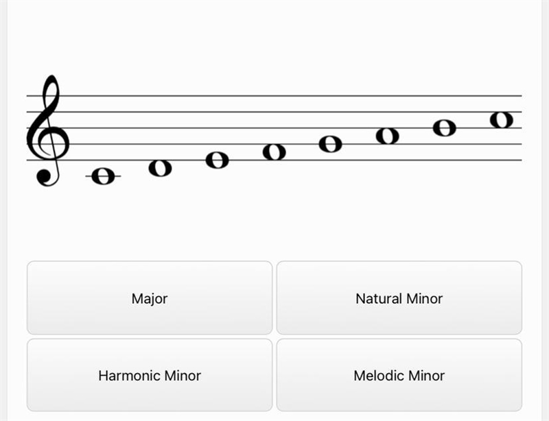 Helppppppp I need to know if it’s a major, natural minor, harmonic minor, or melodic-example-1