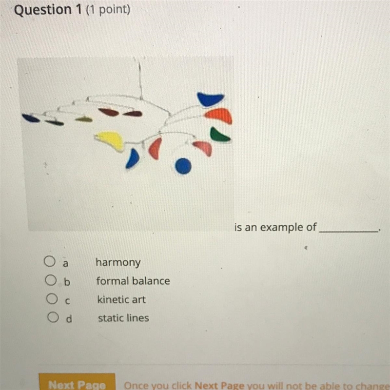 Is an example of a harmony formal balance kinetic art static lines-example-1