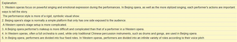 Please help me. List five differences between Beijing Opera and Revolutionary Beijing-example-1