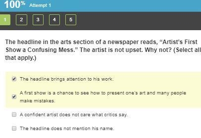 The headline in the arts section of a newspaper reads, “Artist’s First Show a Confusing-example-1