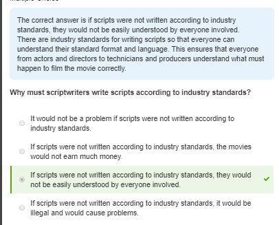 Why must scriptwriters write scripts according to industry standards? It would not-example-1