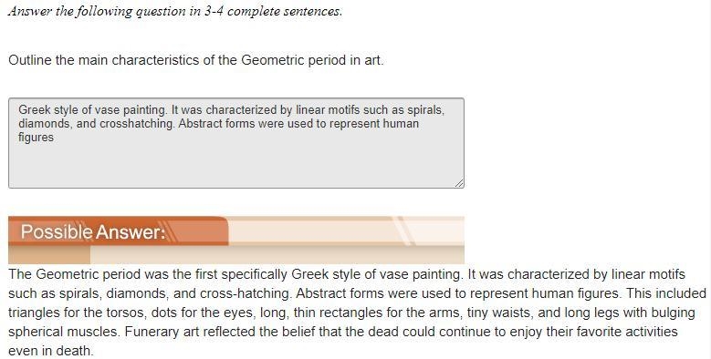 Outline the main characteristics of geometric period in art.-example-1