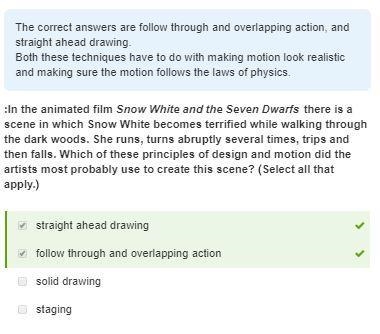 :In the animated film Snow White and the Seven Dwarfs there is a scene in which Snow-example-1