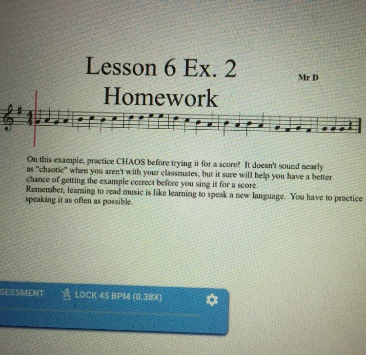 Lesson 6 Ex. 2 Homework On this example, practice CHAOS before trying it for a score-example-1