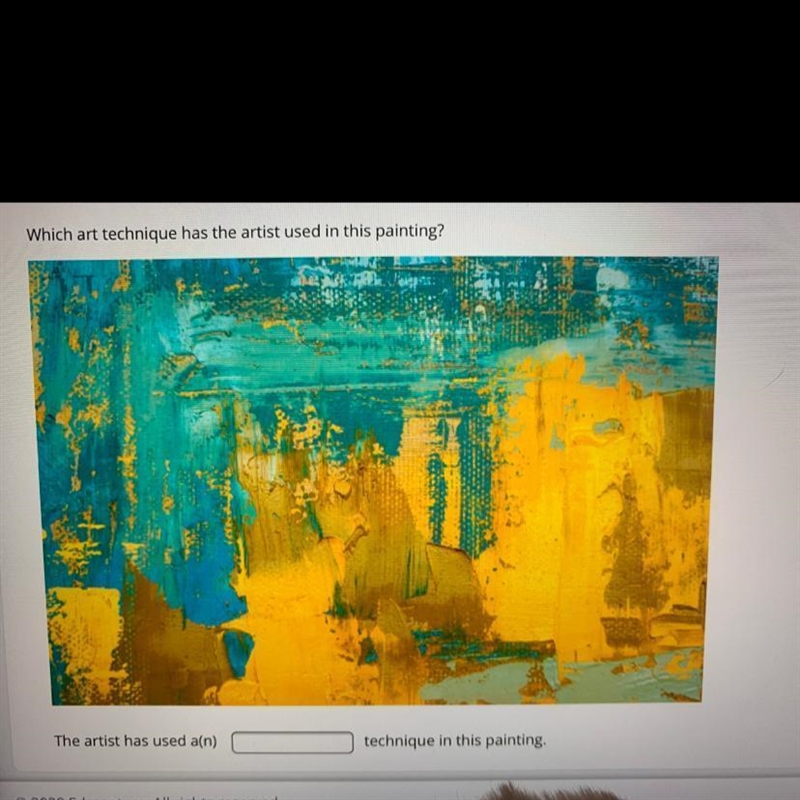 The artist has used a(n) technique in this painting.-example-1