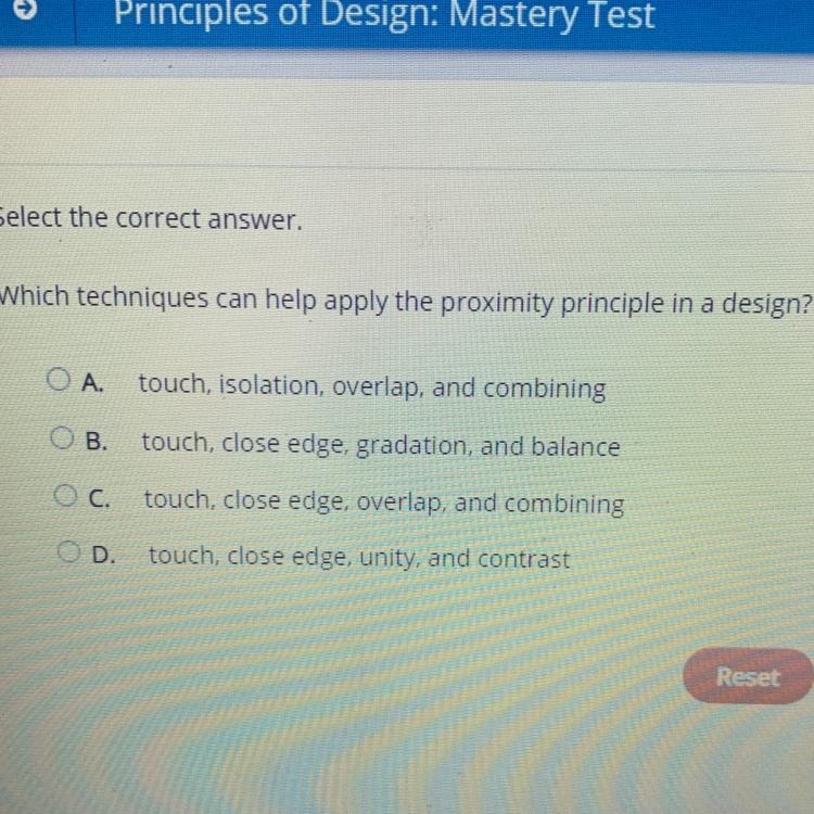 Which techniques can help apply the proximity principal ina design￼-example-1