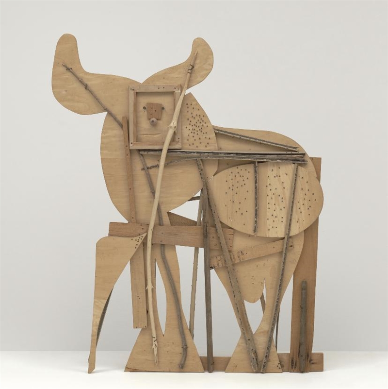 Help Identify two Principles of Design that Pablo Picasso utilized in his sculpure-example-1