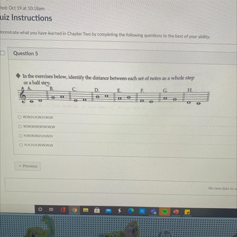 Question In the exercises below, identify the distance between each set of notes as-example-1