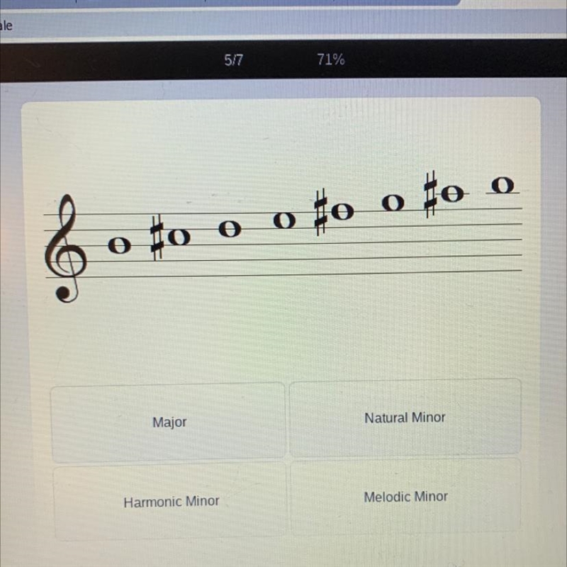 Helppppppp I need to know if it’s a major, natural minor, harmonic minor, or melodic-example-1