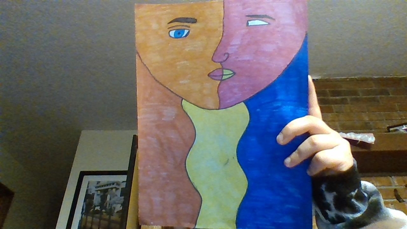 This is my art project for cubism do they look kind of like cubism Image one the face-example-1