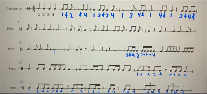 It’s a rhythm exercise I have to complete. I have to number them just how I did in-example-1