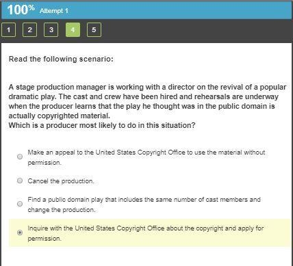 Read the following scenario: A stage production manager is working with a director-example-1