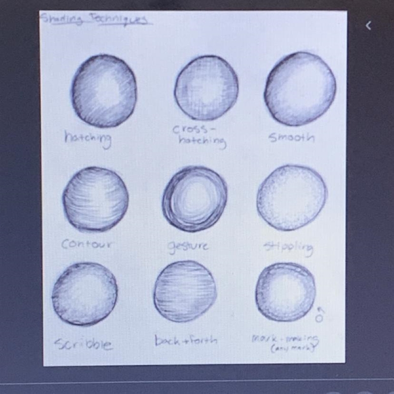 Name two shading techniques and explain how to do each of them (briefly)​-example-1