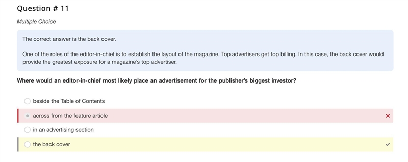 Question # 11 Multiple Choice Where would an editor-in-chief most likely place an-example-1