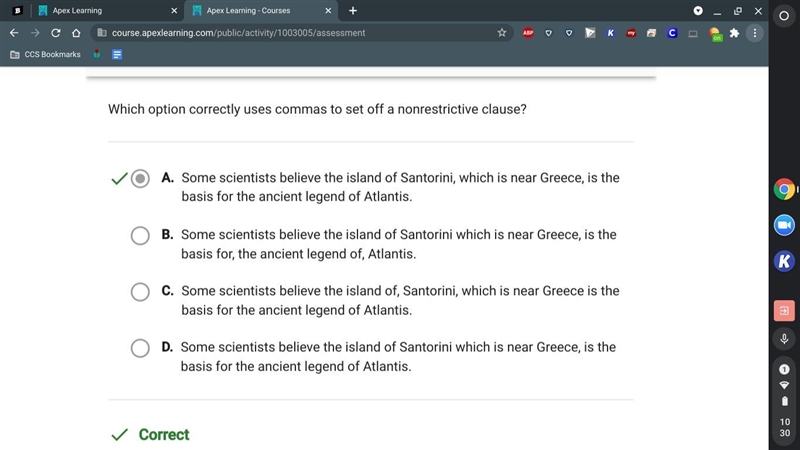 Which option correctly uses commas to set off a nonrestrictive clause? A. Some scientists-example-1