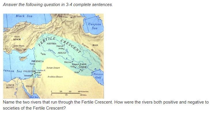 Answer the following question in 3-4 complete sentences. A map of the Fertile Crescent-example-2