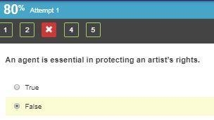 An agent is essential in protecting an artist’s rights. True False-example-1