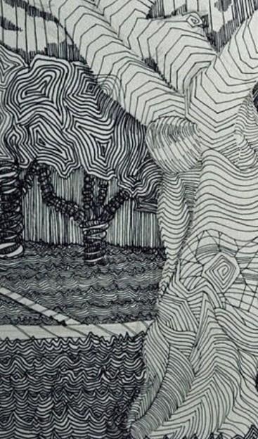 Look at all of the lines in this drawing. Describe the lines you see. Try to come-example-1